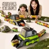 Cross-border magnetic snake remote control car swallowing engineering vehicle toy children's parent-child interactive game remote control toy details Picture